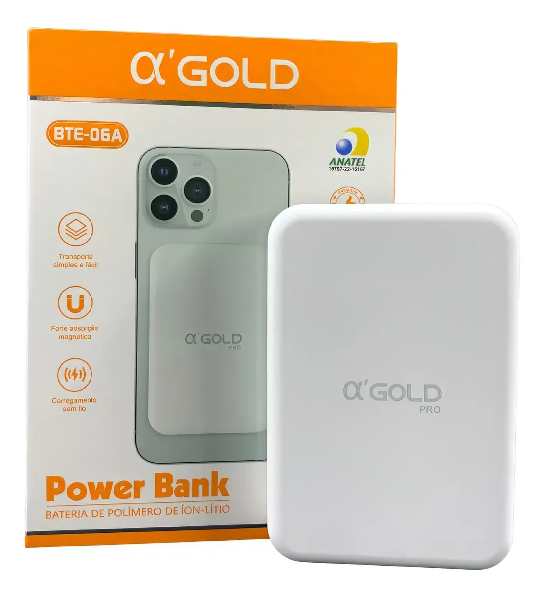 Power Bank 5000 Indução Gold Branco — TJ CASES