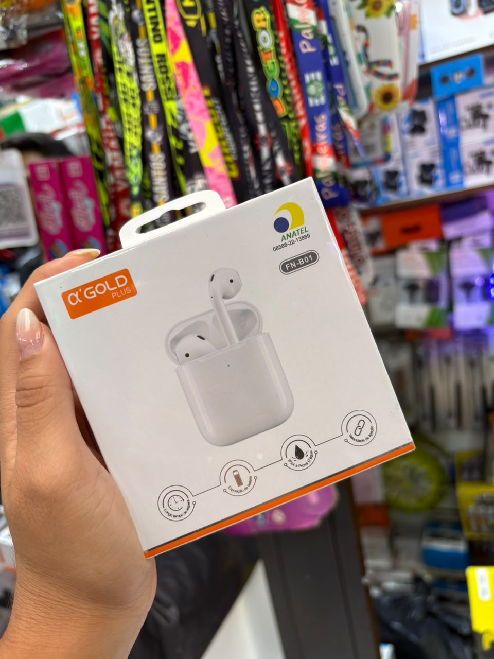 Fone De Ouvido Bluetooth A'Gold FN-B01 Branco — TJ CASES