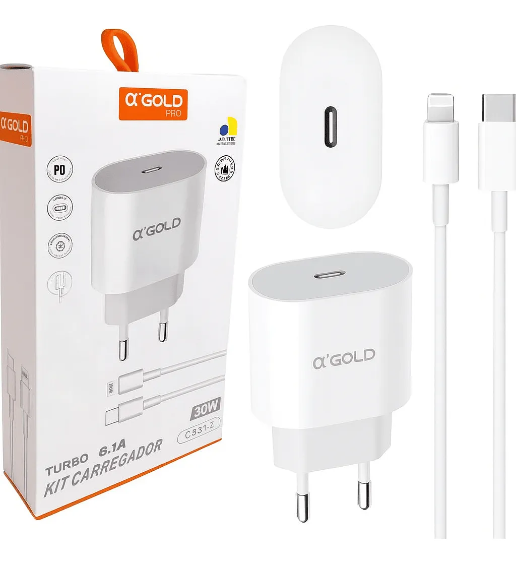 Kit carregador 6.1 A`GOLD turbo TIPO C- IOS — TJ CASES