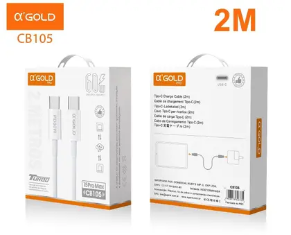 Cabo Tipo C Tipo-C 60W 2M aGold Turbo - A gold — TJ CASES
