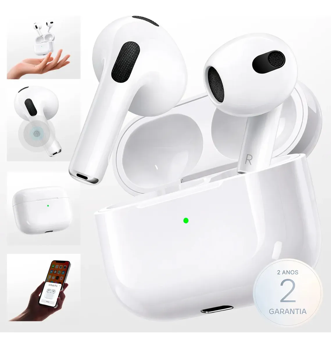 Fone Ouvido Bluetooth 5.4 Sem Fio Estojo De Carregamento Anti Ruido A Prova Dagua Compatível Com Ios Samsung Galaxy Android Tws Wireless Air Premium Microfone Touch Marca Pro Phone See — TJ CASES