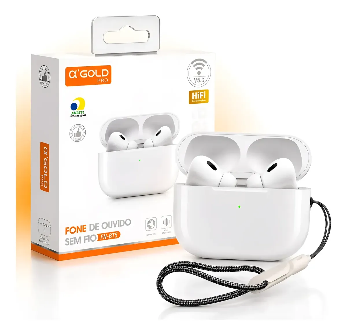 Fone Sem Fio A'gold Bluetooth Bt5 Anti Ruido Premium Cor Branco — TJ CASES