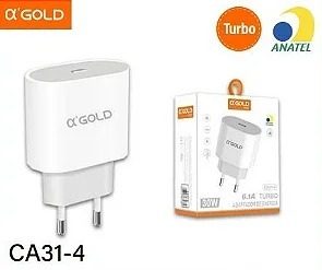 Fonte Tomada Turbo 6.1A 30w USB-C A'Gold CA31-4 — TJ CASES