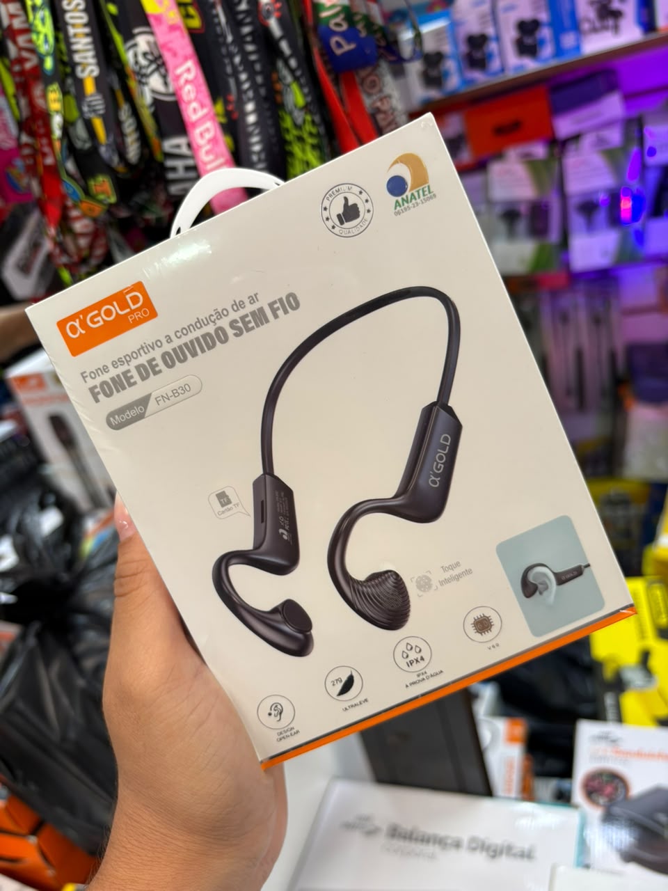 Fone Condução Óssea Fn-b30 Bluetooth 5.3 Preto Academia Corrida Resistente À Água — TJ CASES